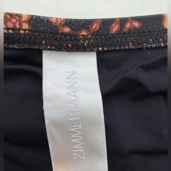 Zimmermann Black One-Piece Swimsuit with Rust Floral Pattern - Picture 2 of 3